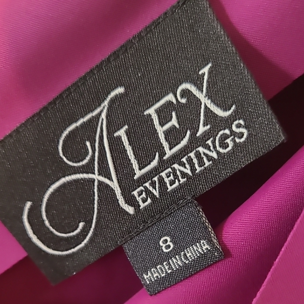 Alex Evenings Magenta Asymmetrical Dress - Picture 2 of 4